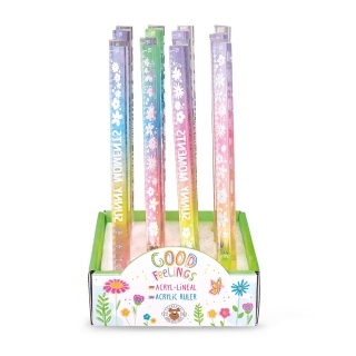 Linijka akrylowa TRENDHAUS GFH, tęcza, 18 cm, mix kolor&oacute;w, Szkolne, Gadżety