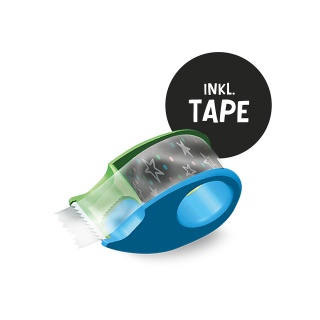 Dyspenser z przezroczystą taśmą klejącą TRENDHAUS BTS, mix kolor&oacute;w, Szkolne, Gadżety