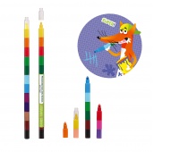 Kredki woskowe pop-up TRENDHAUS ABC-5, zestaw 12 szt., mix kolorów