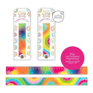 Linijka magnetyczna składana TRENDHAUS GF, 30 cm, mix kolor&oacute;w, Szkolne, Gadżety