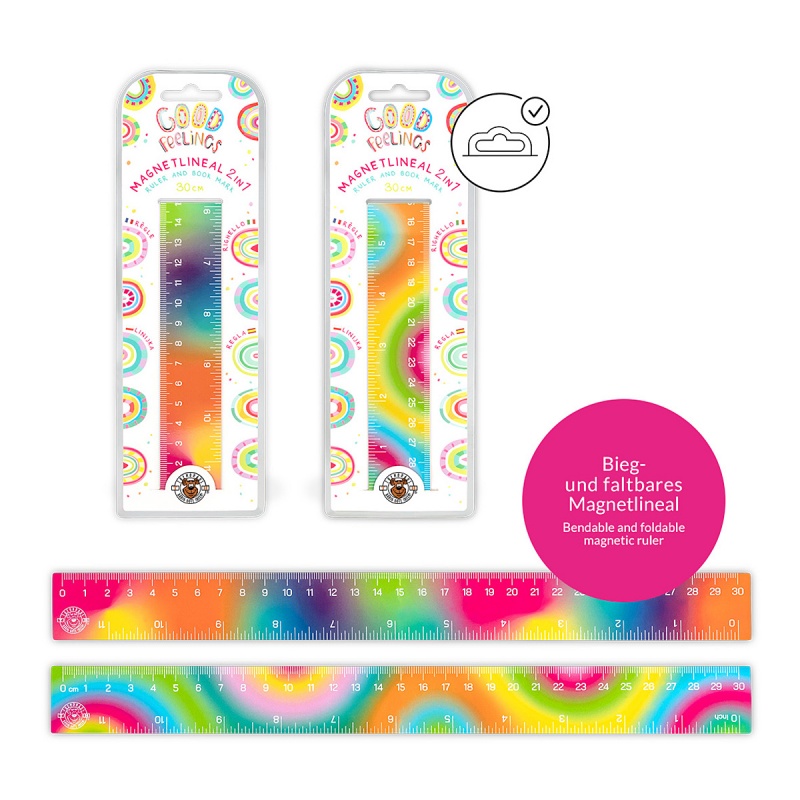 Linijka magnetyczna składana TRENDHAUS GF, 30 cm, mix kolor&oacute;w, Szkolne, Gadżety