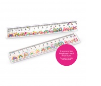 Linijka brokatowa TRENDHAUS GF, 16 cm, mix kolor&oacute;w, Szkolne, Gadżety