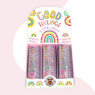 Linijka brokatowa TRENDHAUS GF, 16 cm, mix kolor&oacute;w, Szkolne, Gadżety