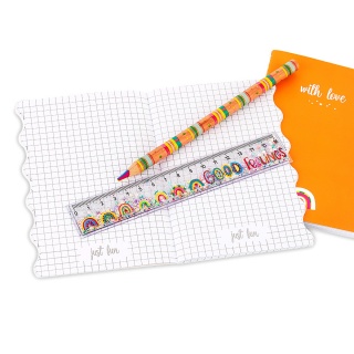 Linijka brokatowa TRENDHAUS GF, 16 cm, mix kolor&oacute;w, Szkolne, Gadżety