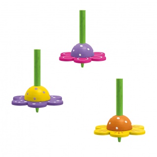 Bączek drewniany TRENDHAUS GFH, kwiatek, mix kolor&oacute;w, Gry i zabawki, Gadżety