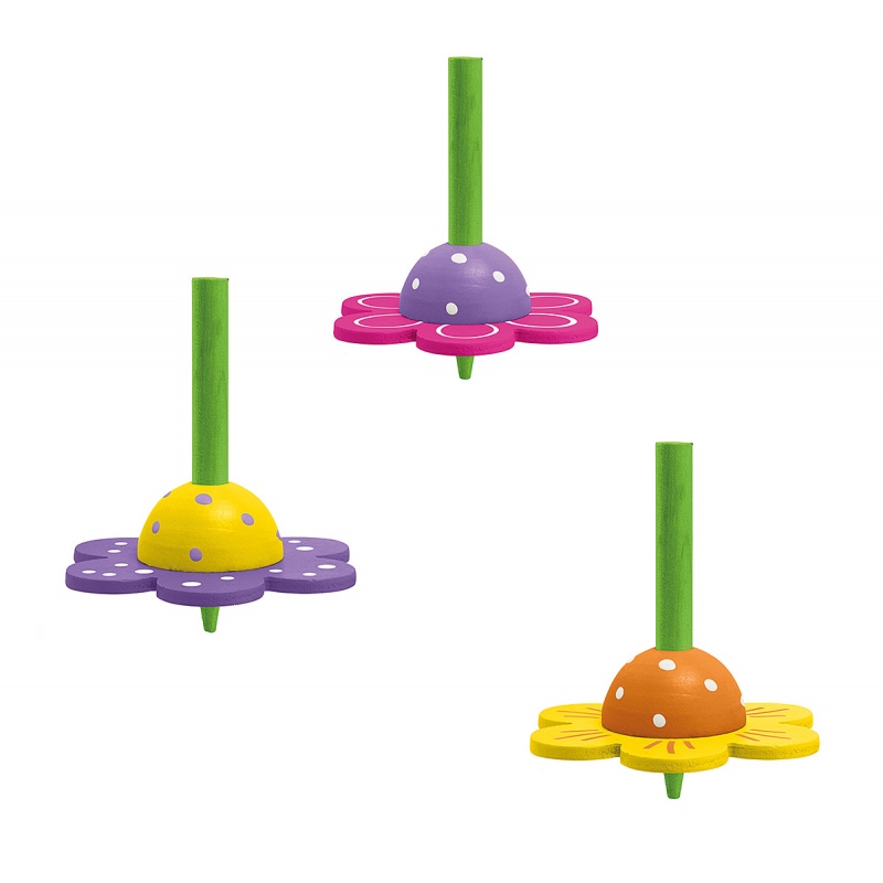 Bączek drewniany TRENDHAUS GFH, kwiatek, mix kolor&oacute;w, Gry i zabawki, Gadżety