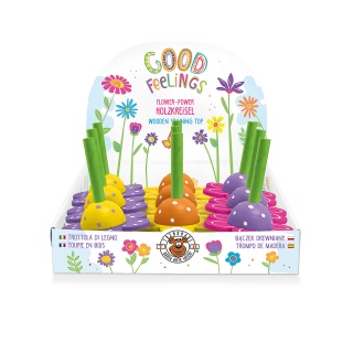 Bączek drewniany TRENDHAUS GFH, kwiatek, mix kolor&oacute;w, Gry i zabawki, Gadżety