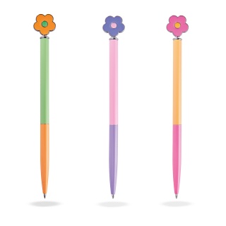 Długopis metalowy TRENDHAUS GFH, kwiatek, mix kolor&oacute;w, Szkolne, Gadżety