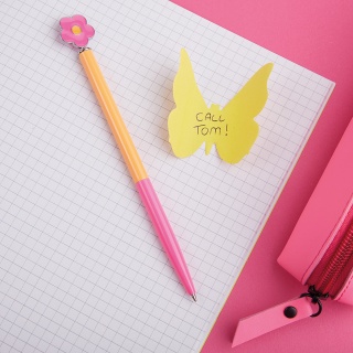 Długopis metalowy TRENDHAUS GFH, kwiatek, mix kolor&oacute;w, Szkolne, Gadżety