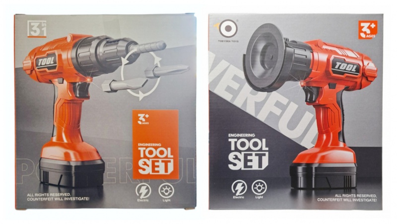 NARZĘDZIA WKRĘTARKA ELEKTRYCZNA 2W1 SZLIFIERKA 605, Dla chłopca, Zabawki