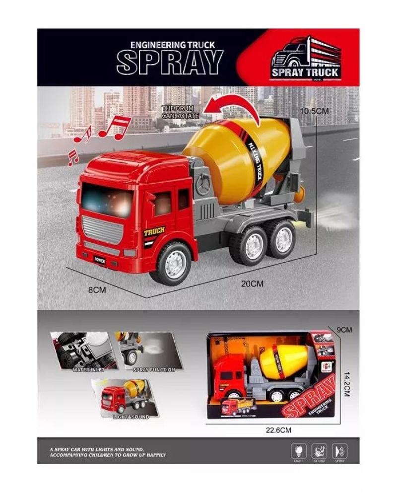 AUTO BETONIARKA SPREY BATERIA OTW.PUDEŁKO 6114, Pojazdy, Zabawki