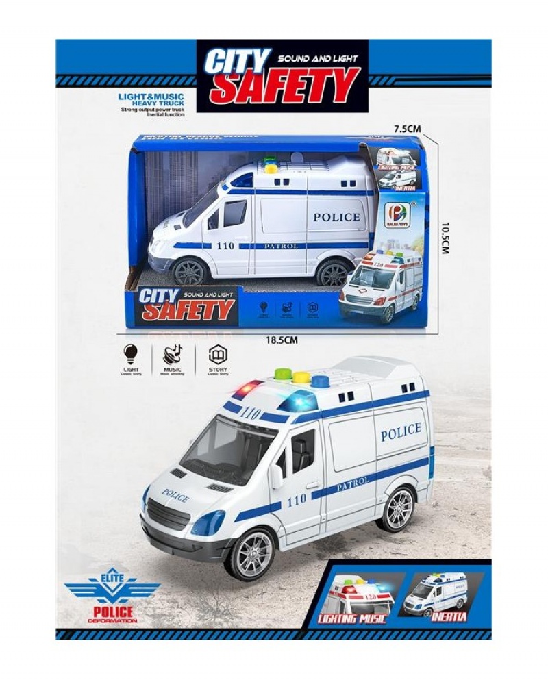 AUTO POLICJA CITY SAFETY BATERIA OTW.PUD. 6138, Pojazdy, Zabawki