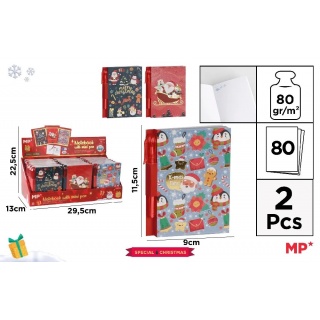 ŚWIĄTECZNY NOTES Z MINI DŁUGOPISEM, Notesy szkolne, Zeszyty i bloki