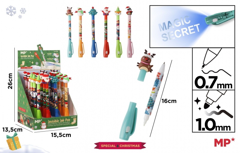 DŁUGOPIS SZPIEGOWSKI UV 0.7/1mm.ŚWIĘTA, Długopisy, Art. do pisania i korygowania