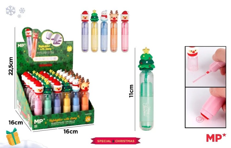 ZAKREŚLACZ ZE STEMPELKIEM MIK./CHOIN./RENIF./BAŁW., Zakreślacze, Art. do pisania i korygowania