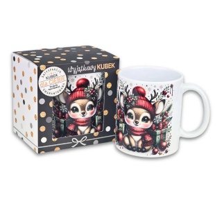 KUBEK OKOLICZNOŚCIOWY RENIFER RENIA BN-3, Upominki, Art. dekoracyjne i prezentowe