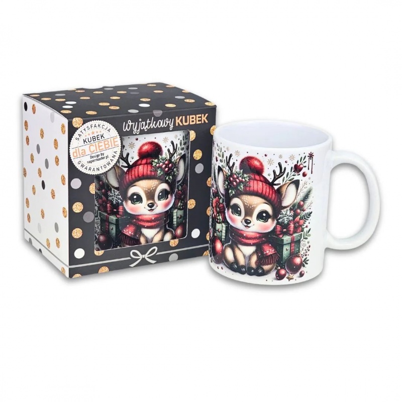 KUBEK OKOLICZNOŚCIOWY RENIFER RENIA BN-3, Upominki, Art. dekoracyjne i prezentowe