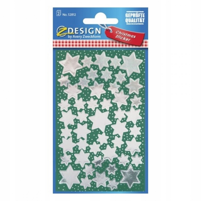 NAKLEJKI CHRISTMAS SREBRNE GWIAZDY, Naklejki, Art. kreatywne