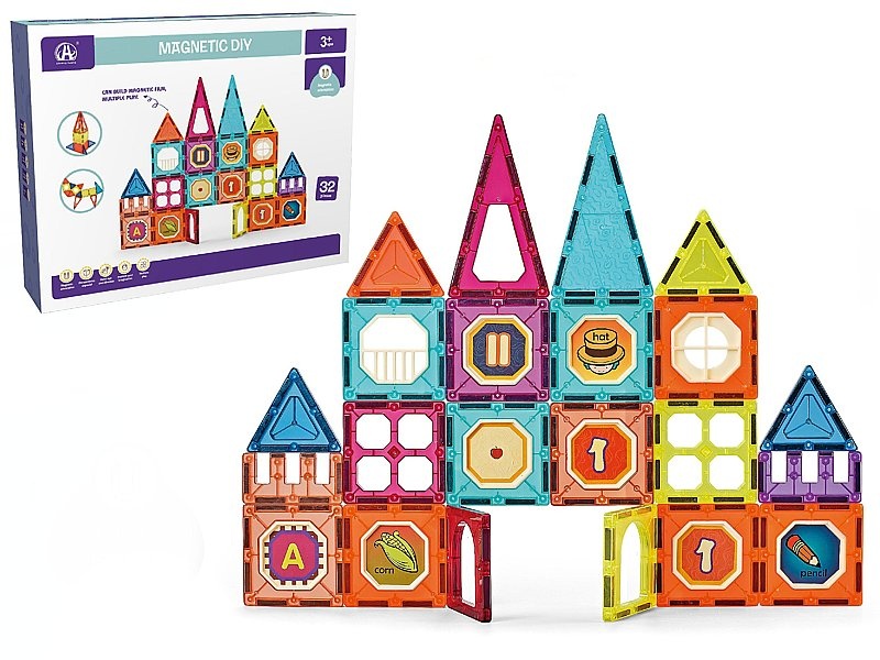 KLOCKI MAGNETYCZNE; 63940, Klocki, Zabawki