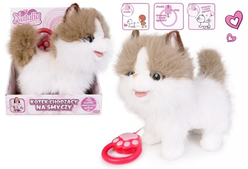 KOT CHODZĄCY NA SMYCZY NATALIA BIAŁO-RUDY 1818, Zabawki