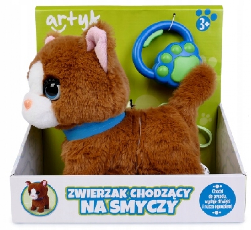 KOT CHODZĄCY NA SMYCZY BRĄZOWY 5588, Zabawki