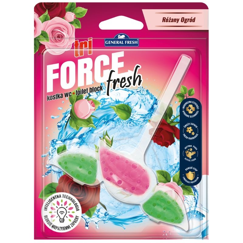 GENERAŁ WC KOSZYK TRI-FORCE FRESH BARW.R&Oacute;ŻA, Kostki i płyny do WC, Art. higieniczne i dozowniki