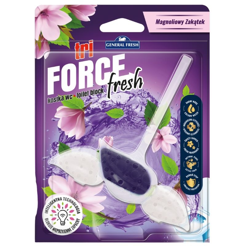 GENERAŁ WC KOSZYK TRI-FORCE FRESH BARW.MAGNOLIA, Kostki i płyny do WC, Art. higieniczne i dozowniki