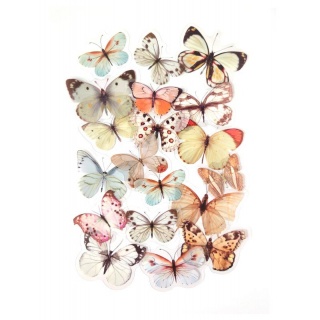 Naklejki transparentne BEŻOWE MOTYLE (40szt.)- p&oacute;ł, Naklejki, Art. kreatywne