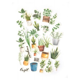 Naklejki transparentne ROŚLINY ZIELONE(39szt.), Naklejki, Art. kreatywne
