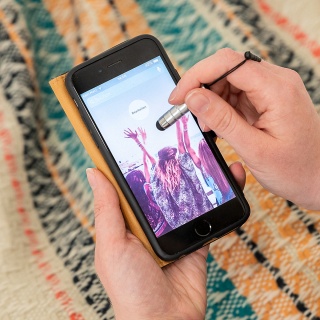 Rysik do telefonu metaliczny TRENDHAUS FF, mix kolor&oacute;w, Gry i zabawki, Gadżety