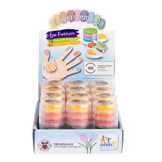 Farby do stemplowania palcami TRENDHAUS T, 6 szt., mix kolor&oacute;w, Gry i zabawki, Gadżety