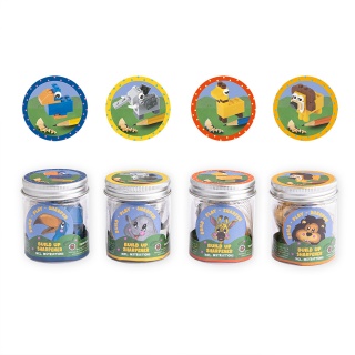 Temper&oacute;wka z klock&oacute;w TRENDHAUS T, zwierzęta w dżungli, mix kolor&oacute;w, Szkolne, Gadżety