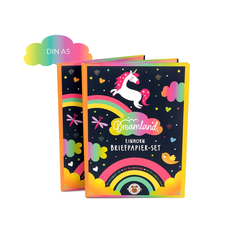 Zestaw papeterii z naklejkami TRENDHAUS Dreamland, 21 szt. mix kolor&oacute;w, Gry i zabawki, Gadżety