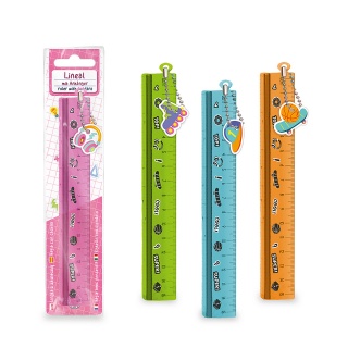 Linijka z zawieszką TRENDHAUS ABC-5, 15 cm, mix kolor&oacute;w, Szkolne, Gadżety
