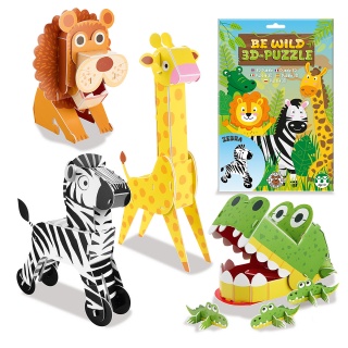 3D puzzle TRENDHAUS Animals, safari, mix kolor&oacute;w, Gry i zabawki, Gadżety