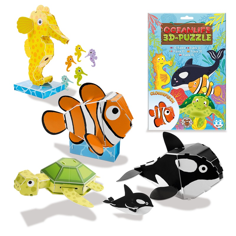 3D puzzle TRENDHAUS Animals, życie w oceanie, mix kolor&oacute;w, Gry i zabawki, Gadżety