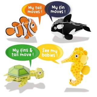 3D puzzle TRENDHAUS Animals, życie w oceanie, mix kolor&oacute;w, Gry i zabawki, Gadżety