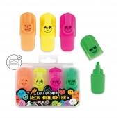 Zakreślacze neonowe TRENDHAUS Ch&S, zestaw 4 szt., mix kolor&oacute;w, Szkolne, Gadżety