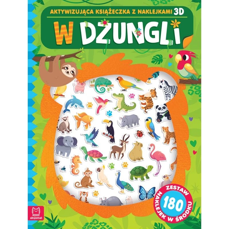W dżungli. Aktywizująca książeczka z naklejkami 3D, Edukacyjne, Książeczki