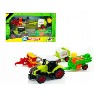 ZESTAW TRAKTOR Z MASYNAMI ROLNICZYMI 3162, Pojazdy, Zabawki