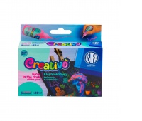 KLEJ BROKAT.ŚWIEC.W CIEMN.ASTRA CREAT.5 kol.x20ml., Kleje, Galanteria biurowa