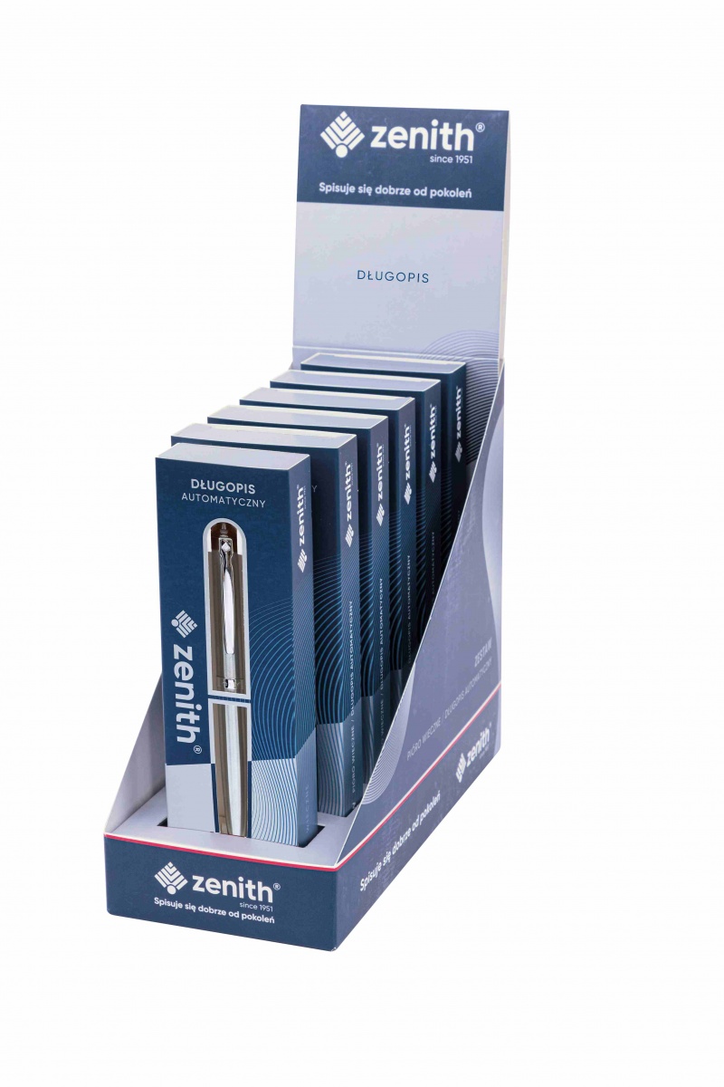 DŁUGOPIS AUTOM.METALOWY 0,8mm.ZENITH 60 SILVER, Długopisy, Art. do pisania i korygowania