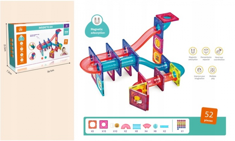 KLOCKI MAGNETYCZNE 52EL 2394, Klocki, Zabawki