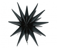 BALON FOLIOWY GWIAZDA 3D CZARNA MATOWA 50x46cm., Balony, Art. na okazje i przyjęcia