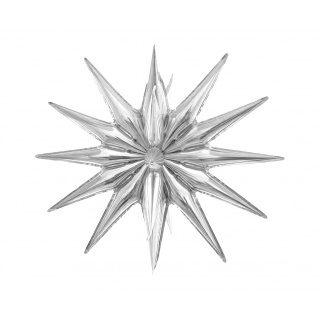 BALON FOLIOWY GWIAZDA 3D SREBRNA 50x46cm., Balony, Art. na okazje i przyjęcia