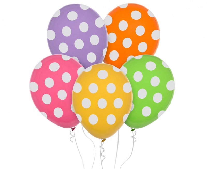 BALONY GROCHY 12" 5szt., Balony, Art. na okazje i przyjęcia