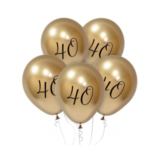 BALONY BEAUTY&CHARM 40 PLATYNOWE J.ZŁOTE 12" 5szt., Balony, Art. na okazje i przyjęcia