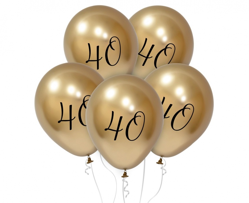 BALONY BEAUTY&CHARM 40 PLATYNOWE J.ZŁOTE 12" 5szt., Balony, Art. na okazje i przyjęcia