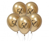 BALONY BEAUTY&CHARM 50 PLATYNOWE J.ZŁOTE 12" 5szt., Balony, Art. na okazje i przyjęcia