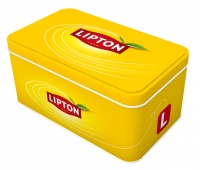 Puszka na herbatę LIPTON, ż&oacute;łta, Promocje, ~ Nagrody